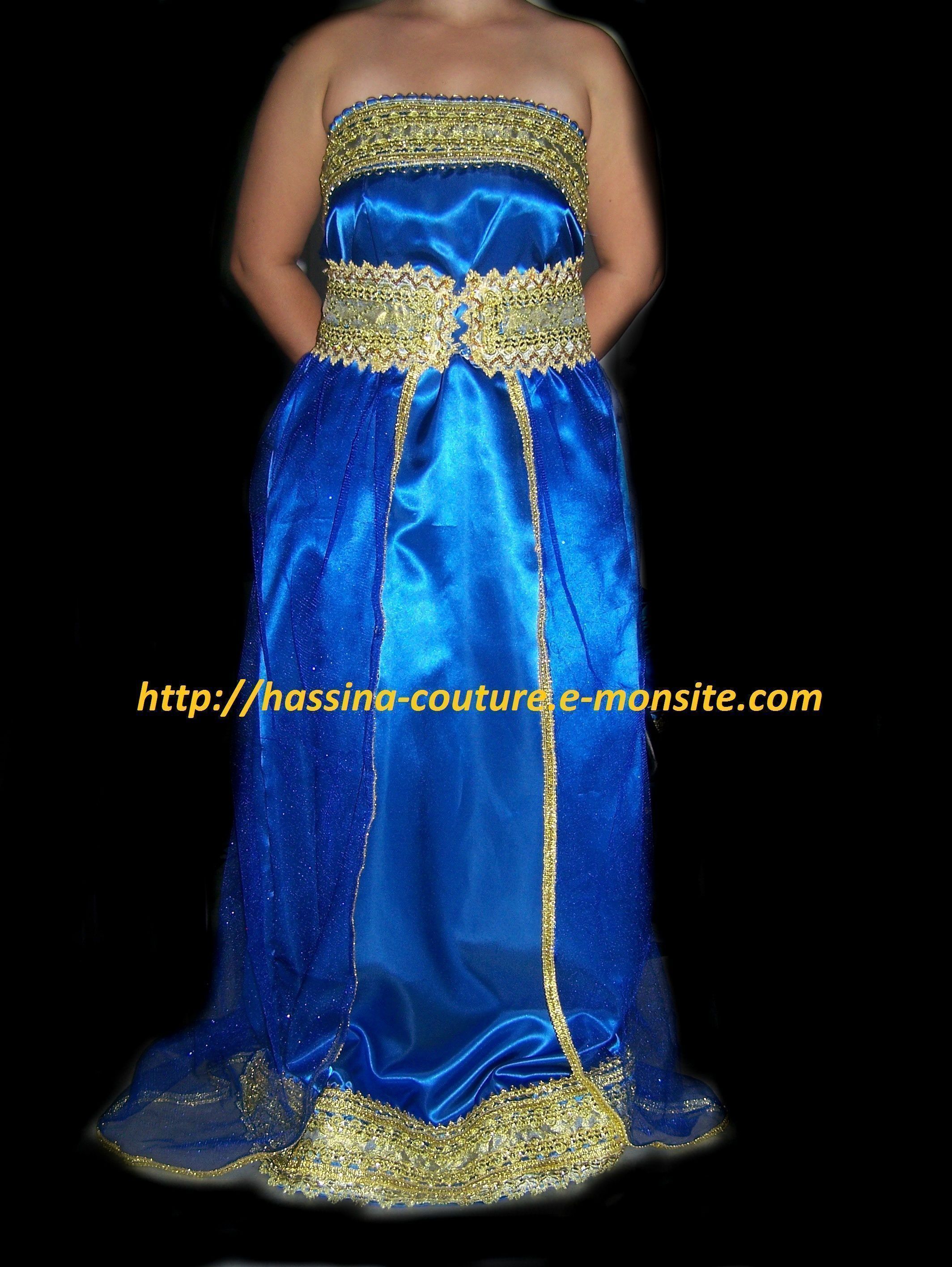 robe bustier bleu et doré